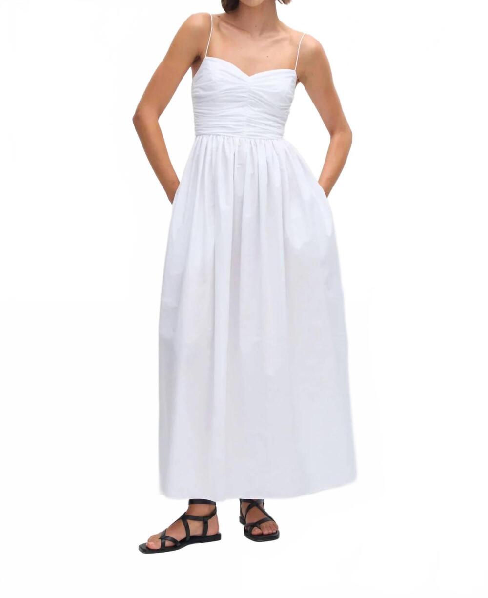 NEW MATTEAU gathered bodice dress in white